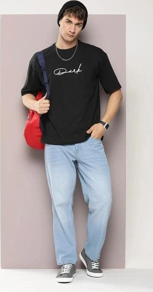 Erkek Baskılı Oversize Tshirt