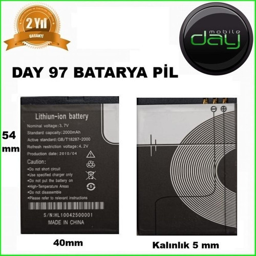 Mobile 2000 mAh 97 Batarya Pil battery (GB/T1887-2000) 4.2v SN:HL10042500001