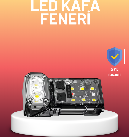 3 Fonksiyonlu LED Far El Feneri Çalışma Lambası Uzun Pil Ömürlü