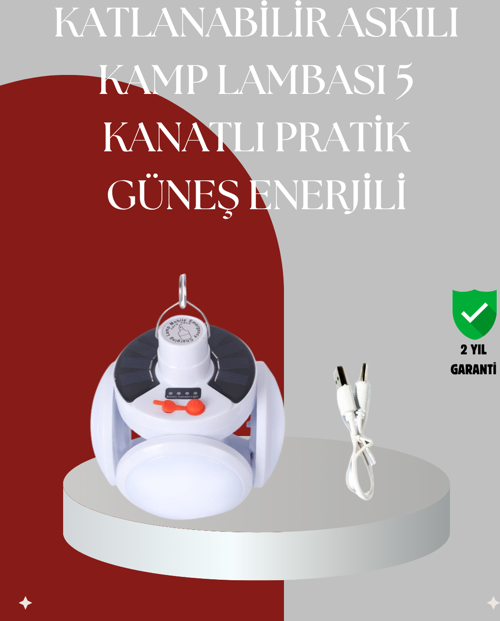 IPX4 Suya Dayanıklı, Katlanabilir LED Kamp Lambası ve Acil Durum Işığı