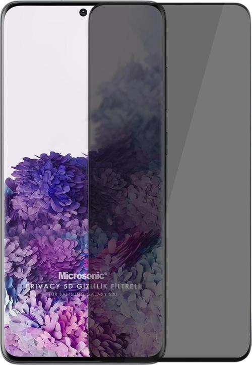 Samsung Galaxy S20 Plus Privacy 5D Gizlilik Filtreli Cam Ekran Koruyucu Siyah