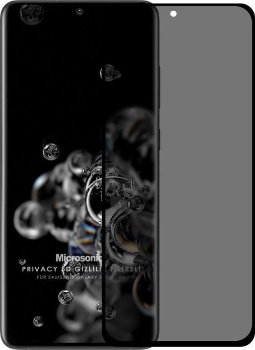 Samsung Galaxy S20 Ultra Privacy 5D Gizlilik Filtreli Cam Ekran Koruyucu Siyah
