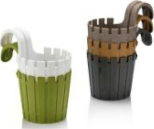 Poliwork Akasya Tek Askılı Saksı 5 Adet Kahverengi