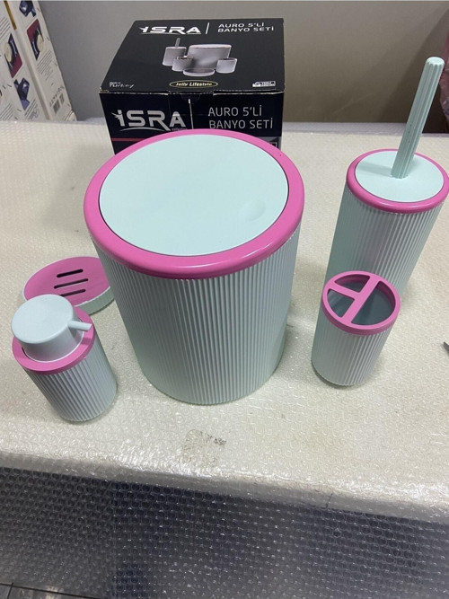 Akrilik Auro 5 Li Banyo Seti Yeşil 5 Parça