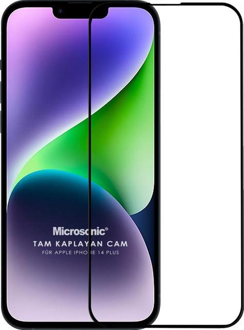 Apple iPhone 14 Plus Tam Kaplayan Temperli Cam Ekran Koruyucu Siyah