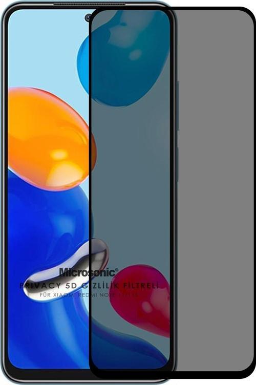 Xiaomi Redmi Note 11 Privacy 5D Gizlilik Filtreli Cam Ekran Koruyucu Siyah