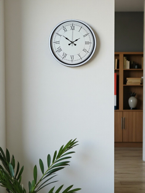Zentime 36 Cm Beyaz Dekoratif Duvar Saati