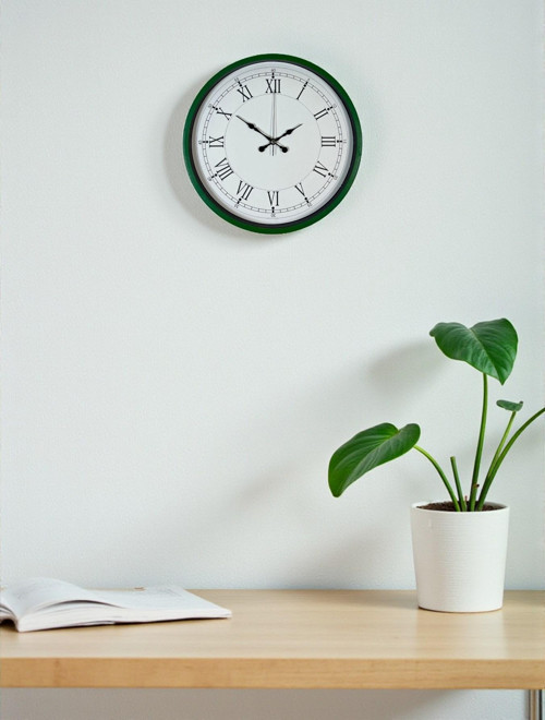 Zentime 36 Cm Yeşil Dekoratif Duvar Saati