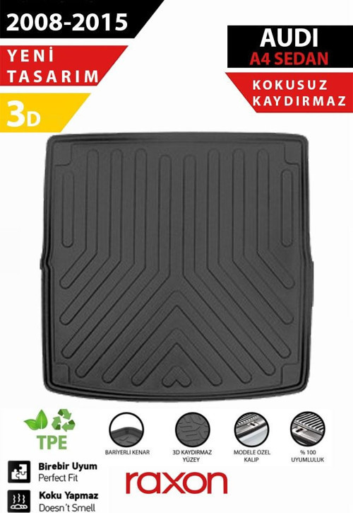 Audi A4 Sedan (B8) 2008-2015 Bagaj Havuzu – 3D Özel Kalıp | Su Geçirmez, Kaymaz, Tam Uyum