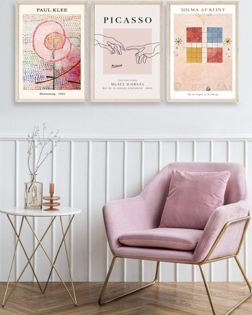 Büro Ev Ofis Dekoru için 40x60CM 3PARÇA Ahşap Çerçeveli Dünya Sanatı Tablo No59