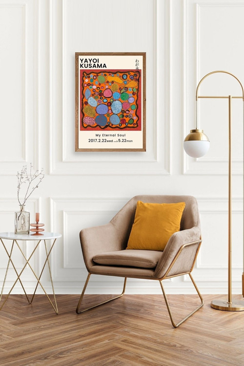 Büro Ev Ofis Dekoru için 23x30CM Tekli Ahşap Çerçeveli YKusama Tablo No11