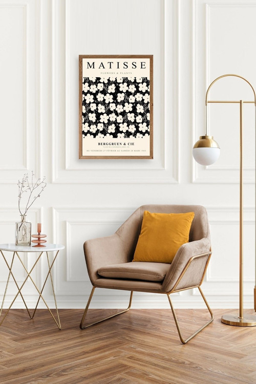 Büro Ev Ofis Dekoru için 23x30CM Tekli Ahşap Çerçeveli HMatisse Tablo No32