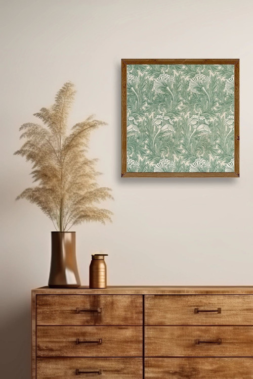 Büro Ev Ofis Dekoru için 50x50CM Tekli Ahşap Çerçeveli Çiçek Tema Tablo No549