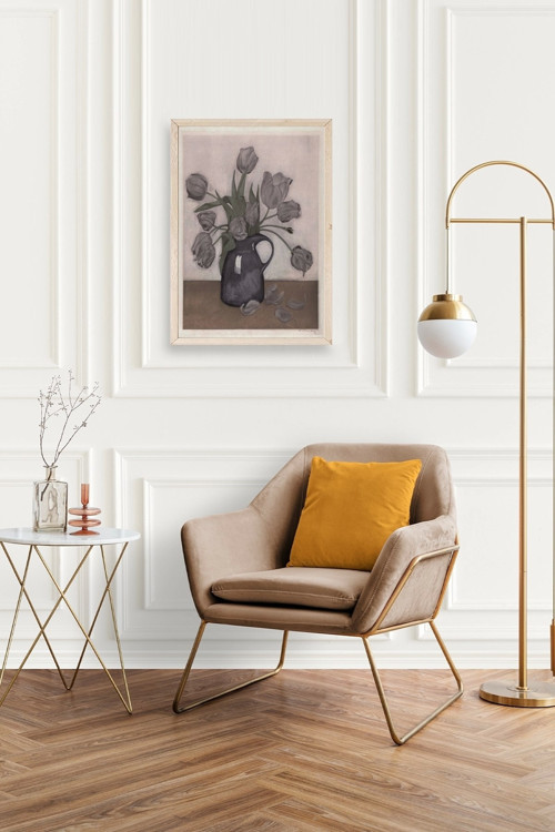 Büro Ev Ofis Dekoru için 50x70CM Tekli Ahşap Çerçeveli FEverbag Tablo No7