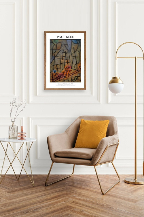Büro Ev Ofis Dekoru için 50x70CM Tekli Ahşap Çerçeveli PKlee Tablo No38
