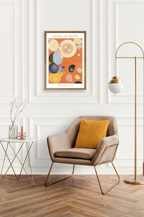 Büro Ev Ofis Dekoru için 50x70CM Tekli Ahşap Çerçeveli HAKlint Tablo No13