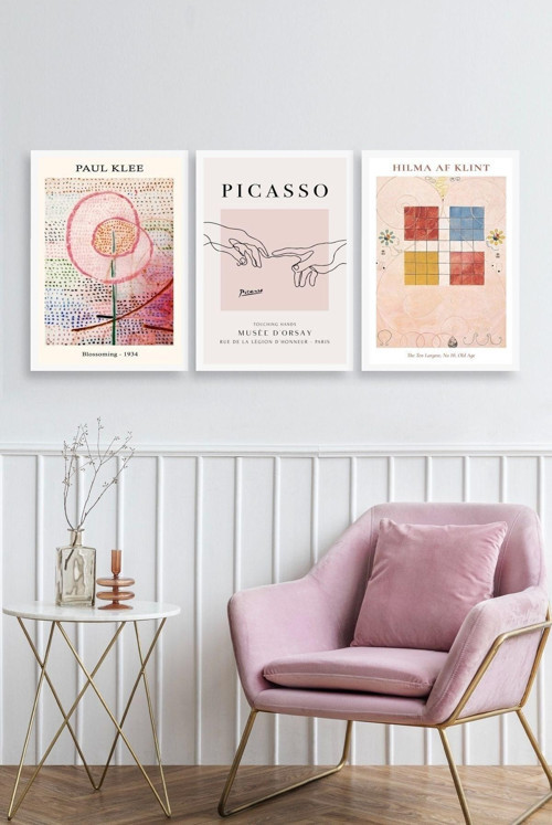 Büro Ev Ofis Dekoru için 23x30CM 3PARÇA Ahşap Çerçeveli Dünya Sanatı Tablo No8