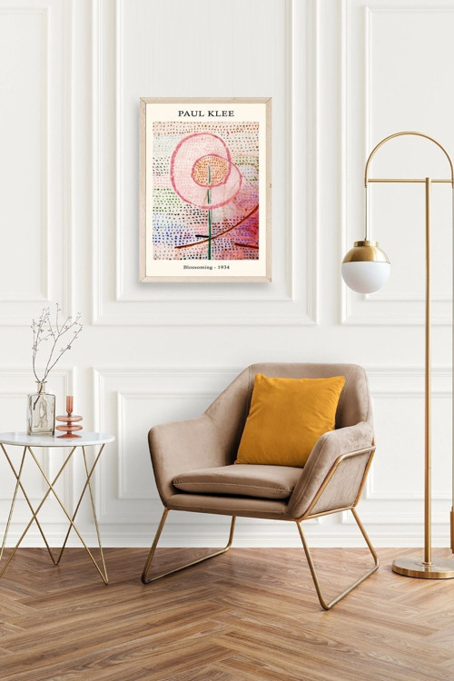 Büro Ev Ofis Dekoru için 50x70CM Tekli Ahşap Çerçeveli PKlee Tablo No42