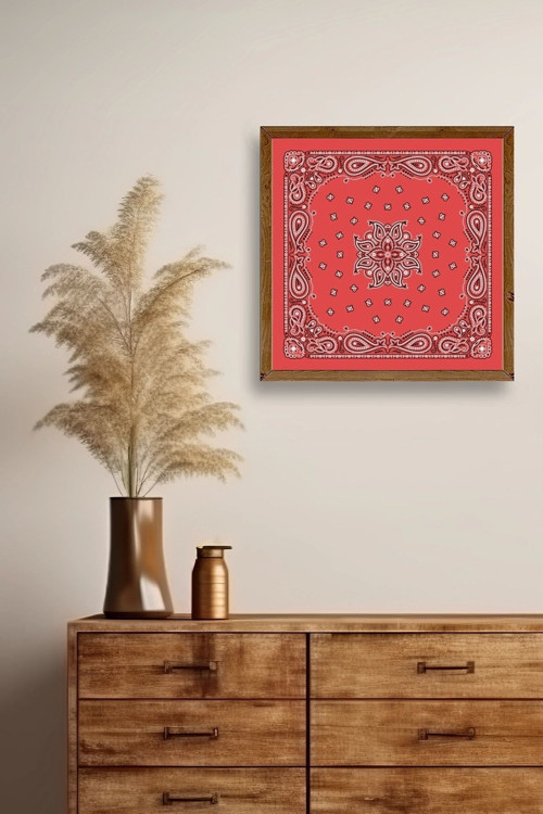 Büro Ev Ofis Dekoru için 50x50CM Tekli Ahşap Çerçeveli Motifli Tablo No50