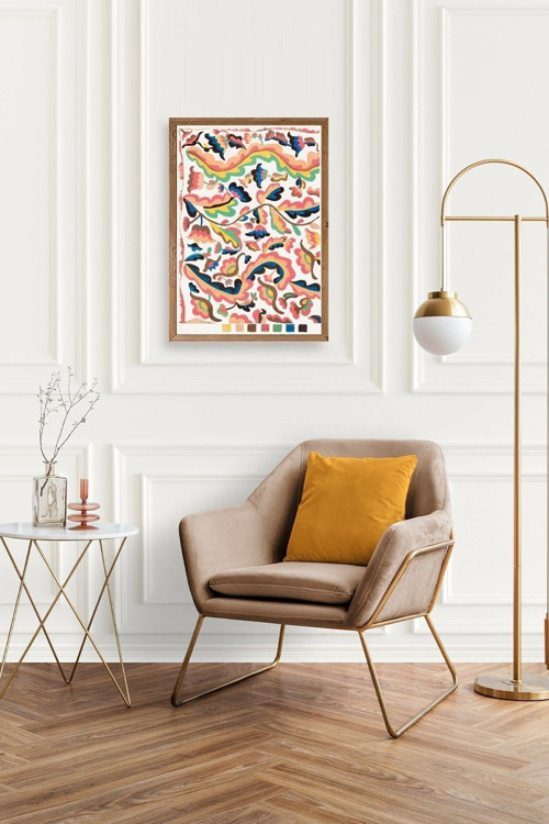 Büro Ev Ofis Dekoru için 30x42CM Tekli Ahşap Çerçeveli EWiswall Tablo No5