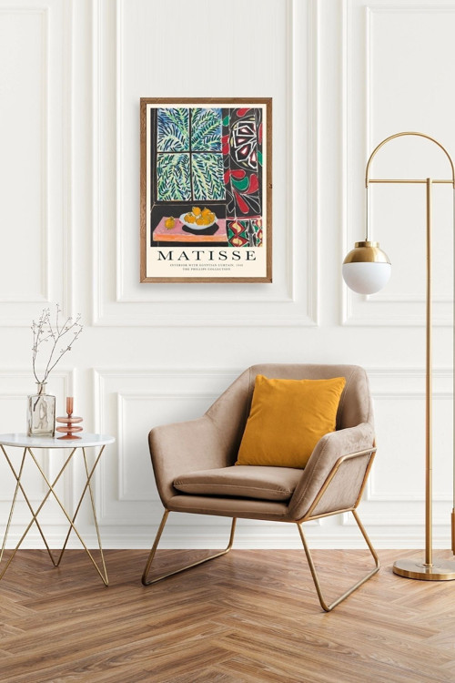 Büro Ev Ofis Dekoru için 23x30CM Tekli Ahşap Çerçeveli HMatisse Tablo No42