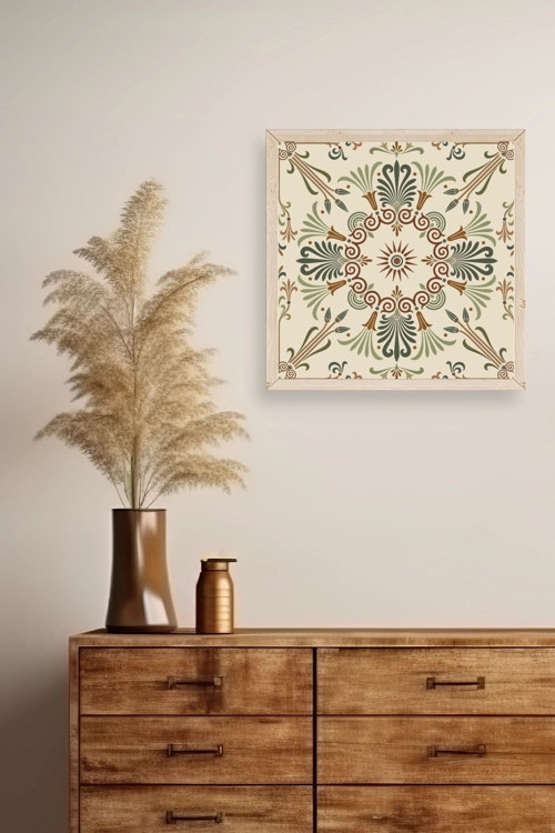 Büro Ev Ofis Dekoru için 50x50CM Tekli Ahşap Çerçeveli Motifli Tablo No52