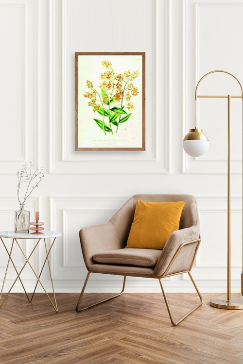Büro Ev Ofis Dekoru için 23x30CM Tekli Ahşap Çerçeveli Çiçek Tema Tablo No212