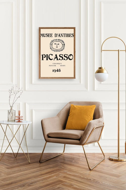 Büro Ev Ofis Dekoru için 23x30CM Tekli Ahşap Çerçeveli PPicasso Tablo No18