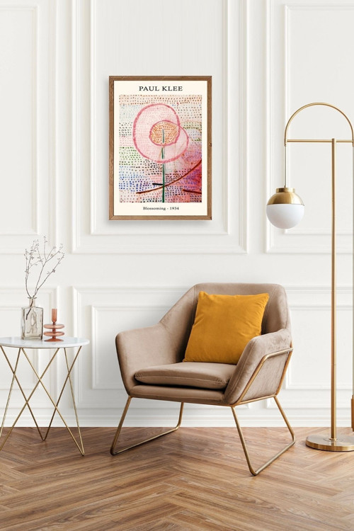 Büro Ev Ofis Dekoru için 17x23CM Tekli Ahşap Çerçeveli PKlee Tablo No5