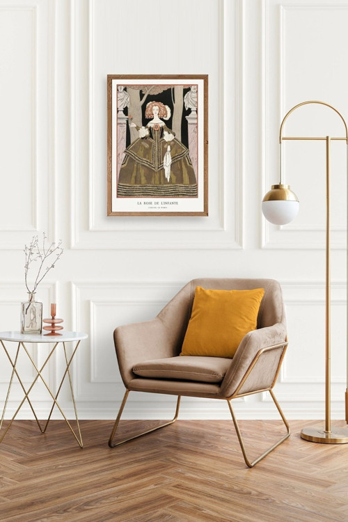 Büro Ev Ofis Dekoru için 17x23CM Tekli Ahşap Çerçeveli Costume DeWorth Tablo No1
