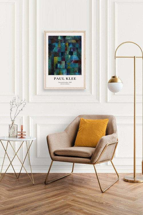 Büro Ev Ofis Dekoru için 23x30CM Tekli Ahşap Çerçeveli PKlee Tablo No19