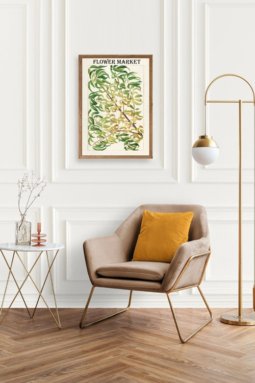 Büro Ev Ofis Dekoru için 30x42CM Tekli Ahşap Çerçeveli GBreskve Tablo No6