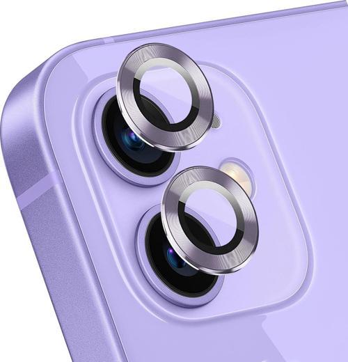 Apple iPhone 12 Tekli Kamera Lens Koruma Camı Lila