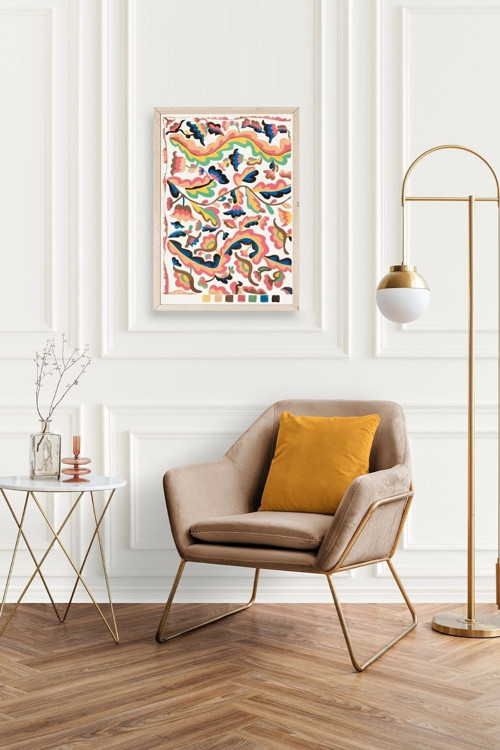 Büro Ev Ofis Dekoru için 30x42CM Tekli Ahşap Çerçeveli EWiswall Tablo No6
