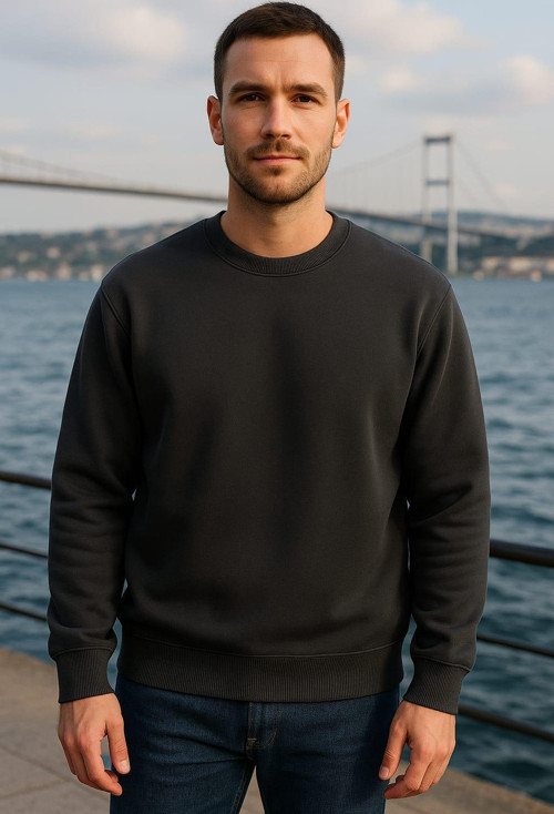 erkek sweatshirt 3 iplik şardonlu