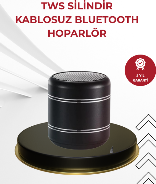 Kompakt Silindir Metal Bluetooth Hoparlör 400 mAh Uzun Pil TWS Destekli