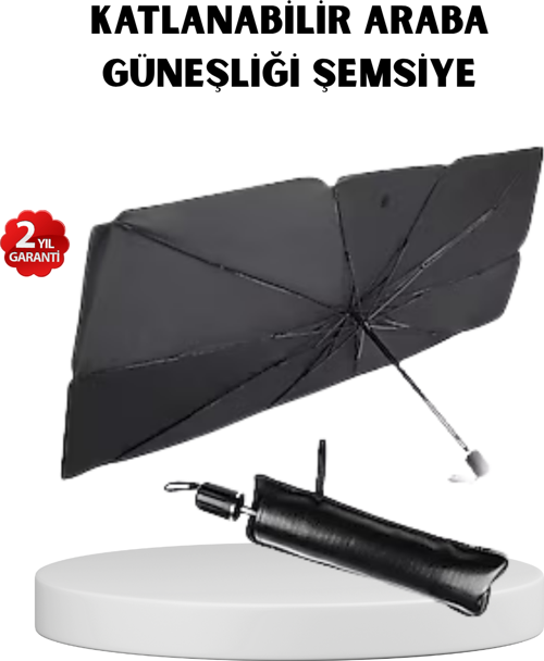 Katlanabilir Ön Cam Güneşliği Şemsiye – Her Araca Uygun Isı ve Işık Koruması