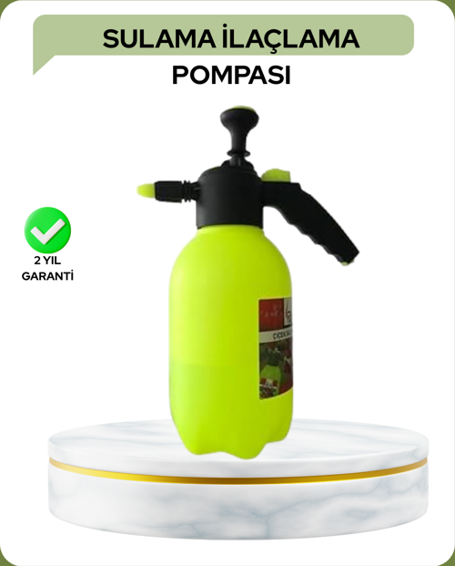2 Litre Pompalı Püskürtücü Bakır Nozullu Ayarlı Sprey Temizlik ve Bahçe