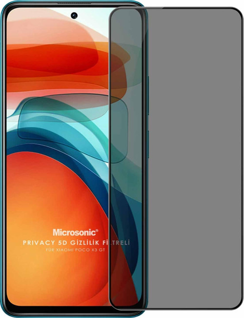 Xiaomi Poco X3 GT Privacy 5D Gizlilik Filtreli Cam Ekran Koruyucu Siyah