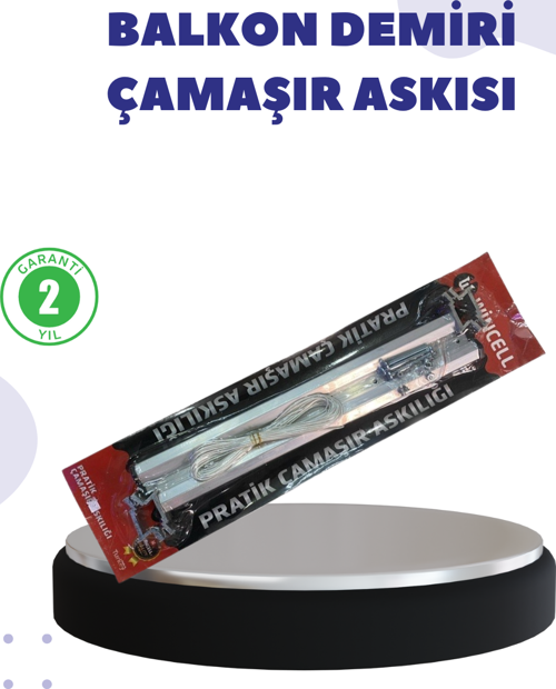 25x60 Balkon Askılığı Kare Demir Uyumlu Hava Dayanıklı Çamaşır Askısı