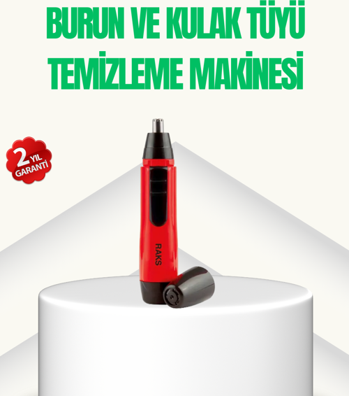Kulak Burun Tüy Temizleme Makinası Pilli Kırmızı Ergonomik
