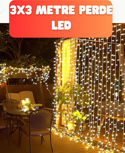 3x3 Metre Şelale LED Perde Işık İç Dış Mekân Dekorasyonu