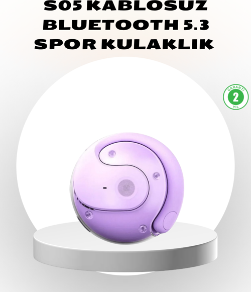 S05 Kablosuz Kulaklık Bluetooth 5.3 IPX4 Su Geçirmez Stereo Ses Otomatik Bağlantı