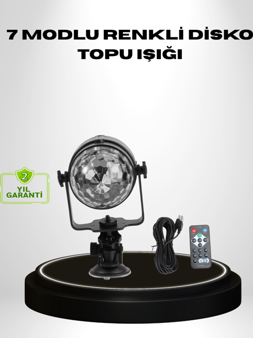 Ritme Duyarlı LED Disko Topu – Renkli Işık Gösterili Parti Lambası