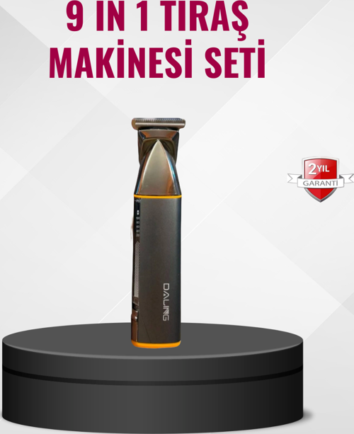 9’u 1 Arada Çoklu Bakım Tıraş Seti Profesyonel Saç Sakal Kesme