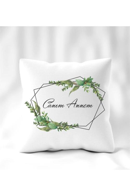 Anneler Günü Yaprak Desen Canım Annem Yastık