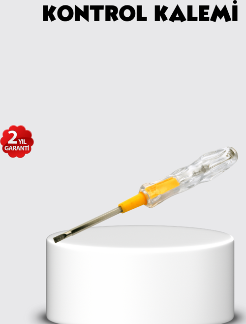 Neon Lambalı Elektrik Kontrol Kalemi Nikel Kaplama 110-220V