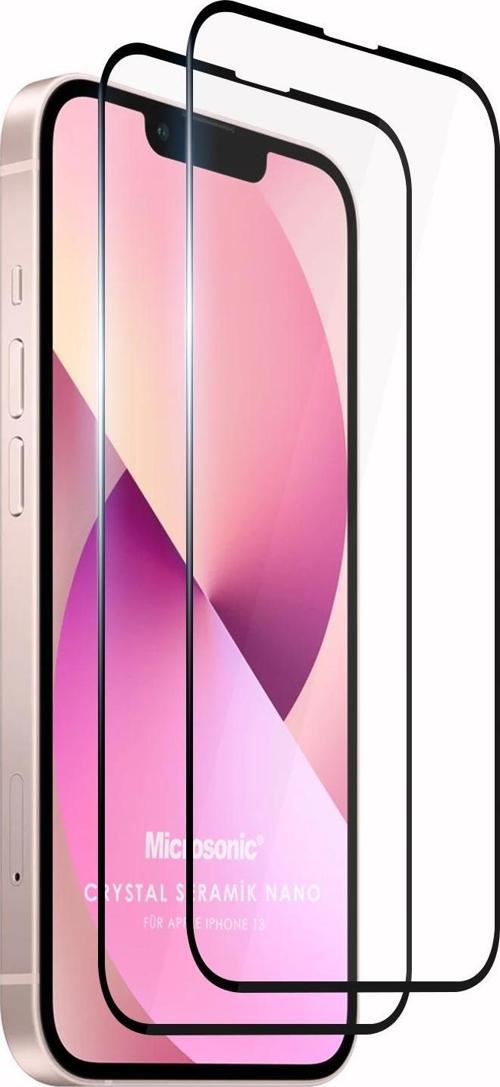 Apple iPhone 13 Crystal Seramik Nano Ekran Koruyucu Siyah (2 Adet)