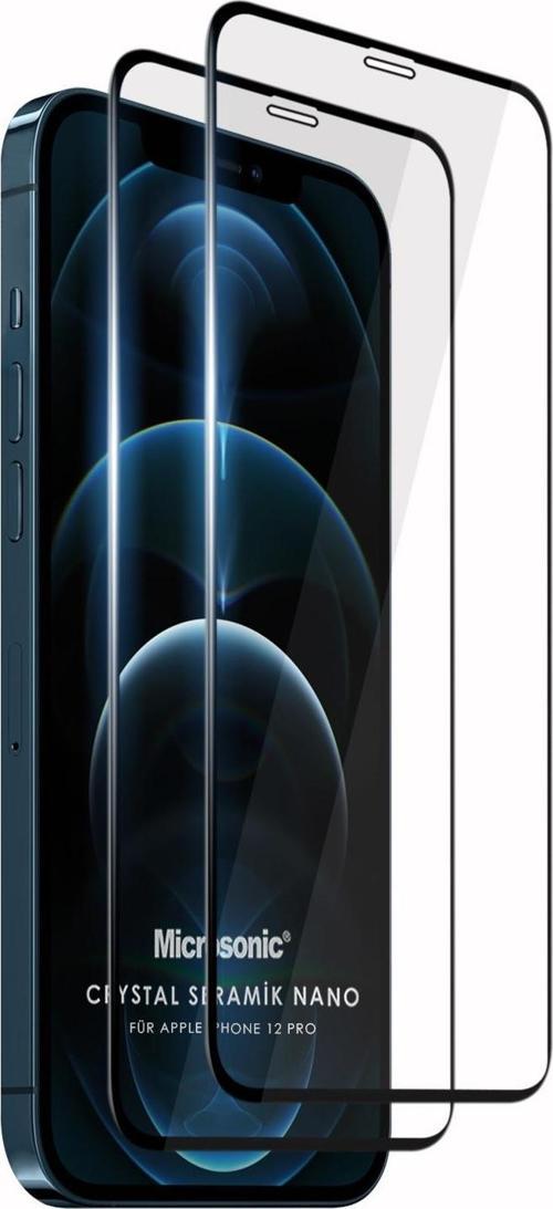 Apple iPhone 12 Pro Crystal Seramik Nano Ekran Koruyucu Siyah (2 Adet)
