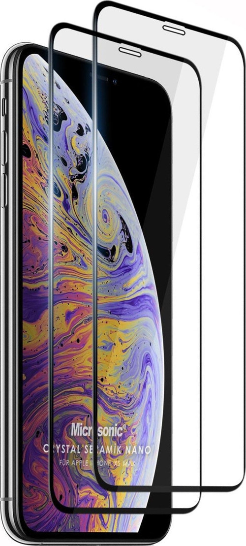 Apple iPhone XS Max Crystal Seramik Nano Ekran Koruyucu Siyah (2 Adet)